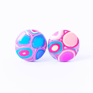 Aretes botón mosaico